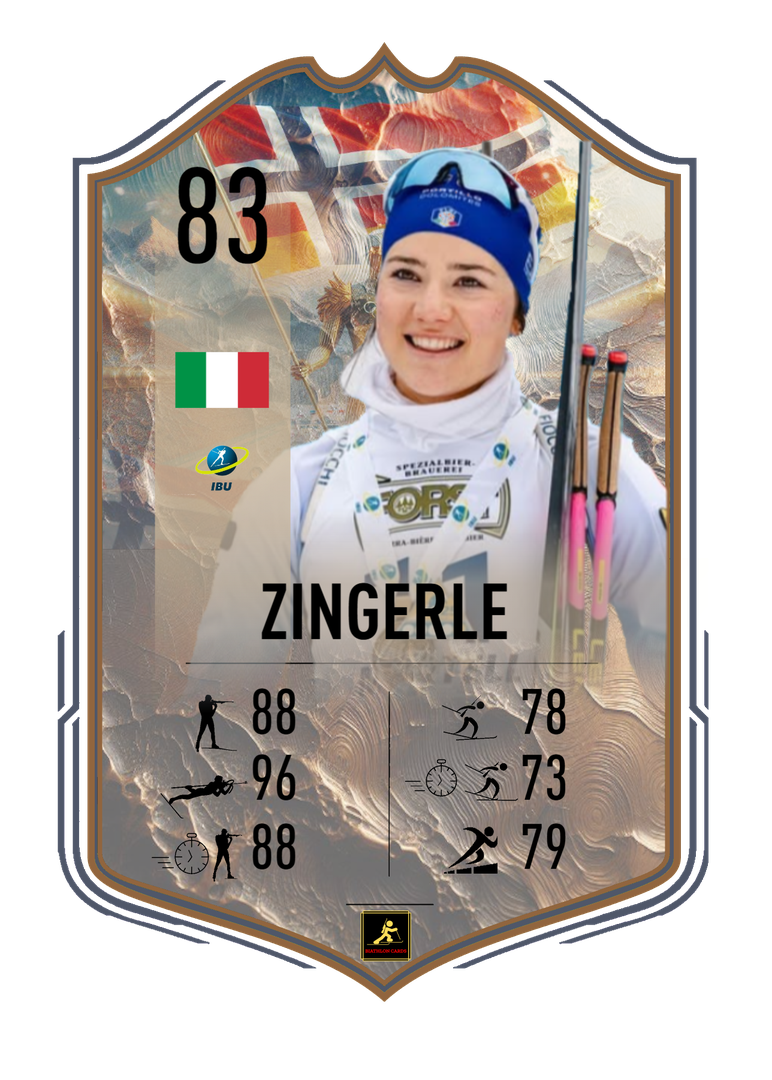 Linda Zingerle - Martell 2025 European Championships Star - 3rd of the Pursuit & Relay - Biathlon Cards